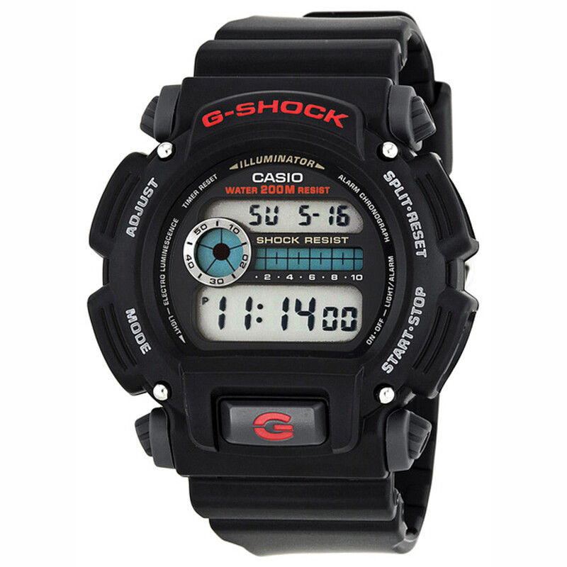 CASIO G-SHOCK TITANIUM デジタル腕時計 Casio G Shock Digital Dial Black Resin Men's Watch DW9052-1V