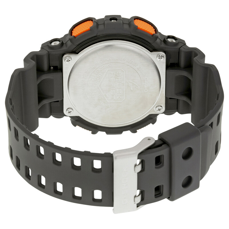 Casio G-Shock Grey and Orange Resin Men's Watch GA110TS-1A4