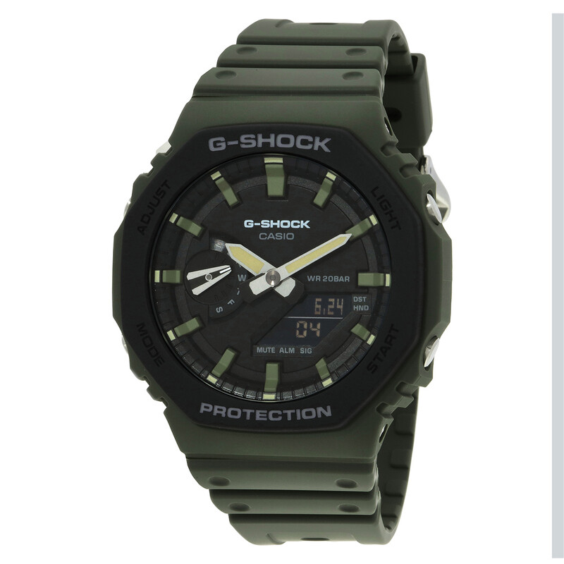 Casio GA-2100 Alarm World Time Quartz Analog-Digital Black Dial