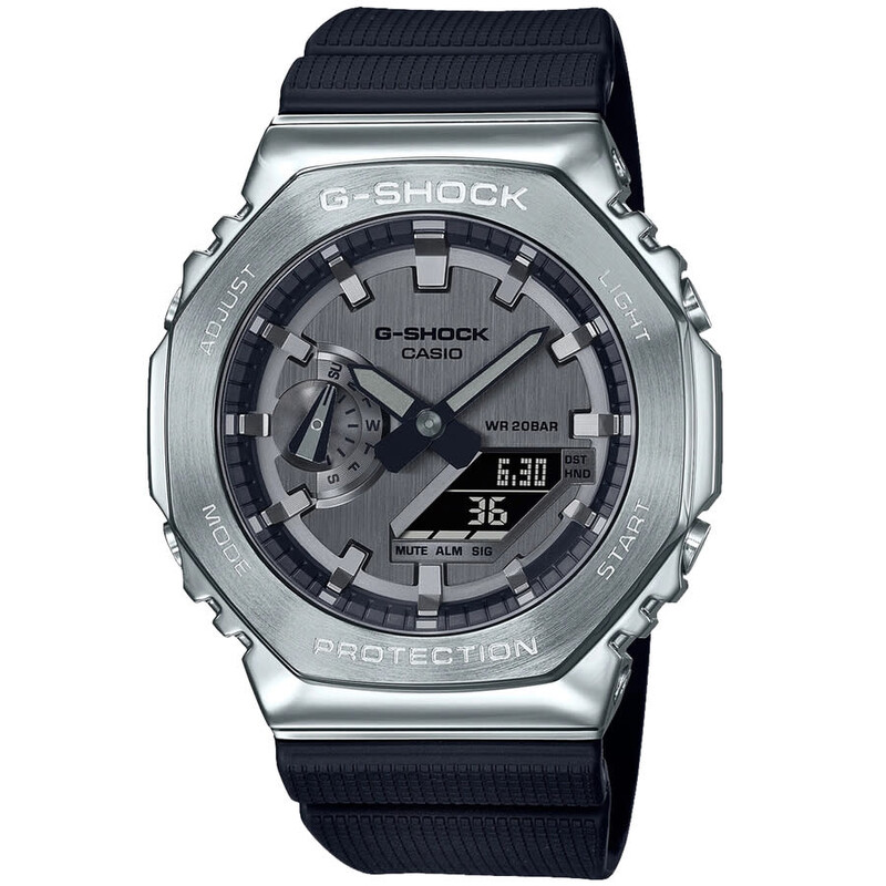 Casio G-Shock Alarm World Time Quartz Analog-Digital Silver Dial