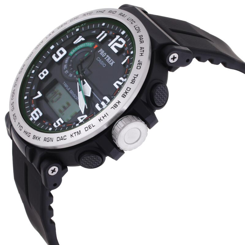 Casio Pro Trek Quartz Analog-Digital Black Dial Men's Watch PRG601