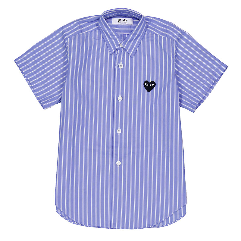 Comme Des Garcons Cdg Play Kids Striped Cotton Poplin Shirt, Size
