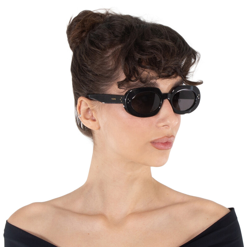 Celine Bold 3 Dots Grey Cat Eye Ladies Sunglasses CL40276U 01A 54