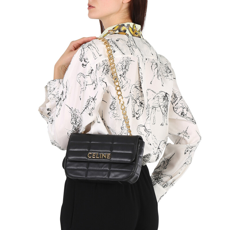 ショルダーバッグ CELINE チェーン ショルダーバッグ クロード / シャイニーカーフスキン