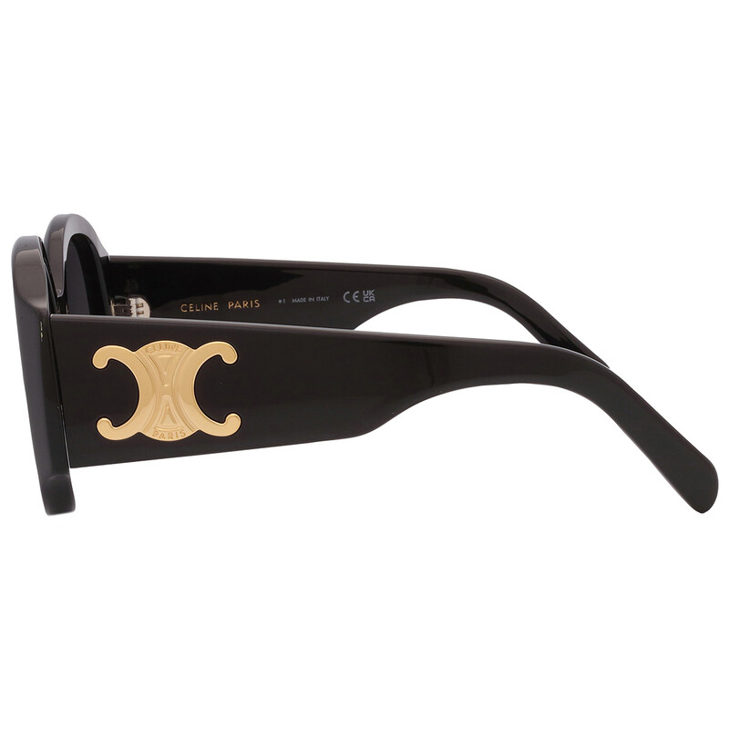 Celine Maxi Triomphe Smoke Round Ladies Sunglasses CL40305U 01A 54