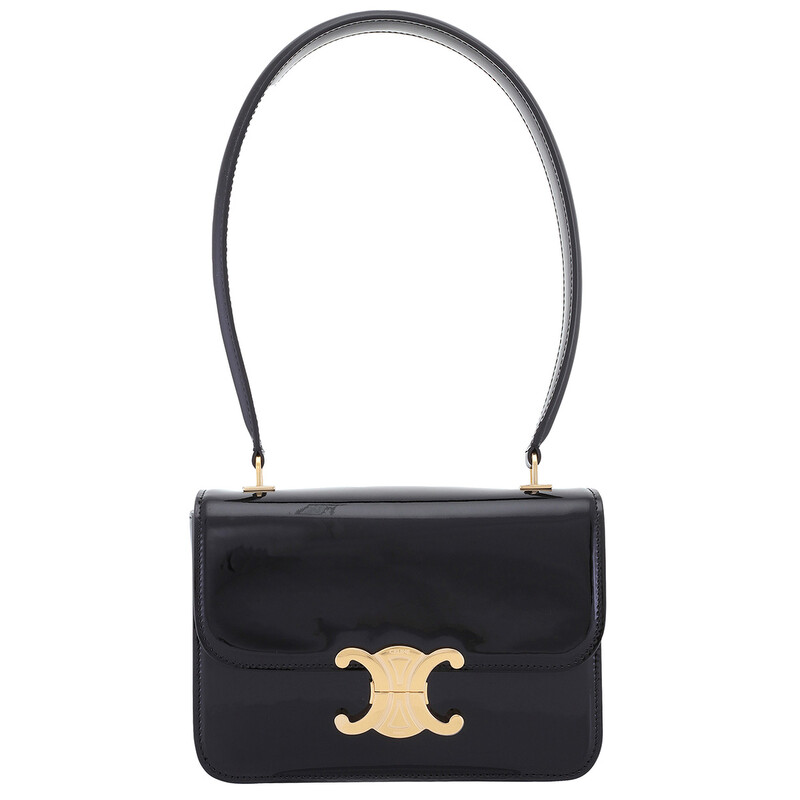 Celine Teen Garance Bag In Patent Calfskin - Black 118053FYE.38NO