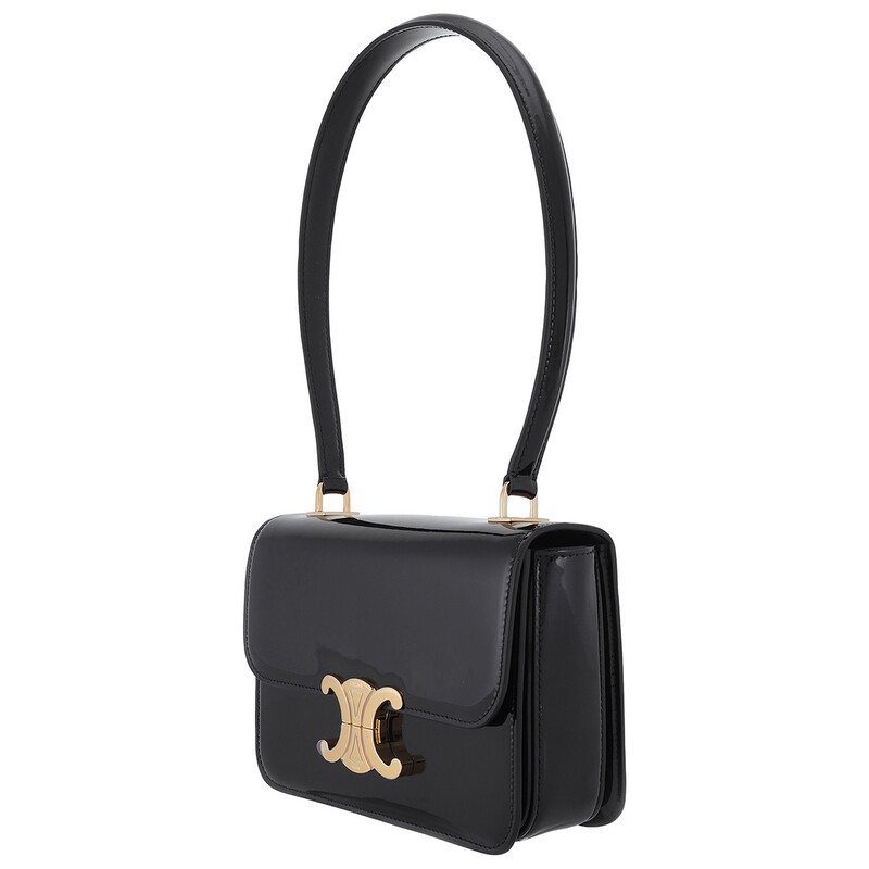 Céline ブラックNOVELTY Celine Teen Garance Bag In Patent Calfskin - Black 118053FYE.38NO
