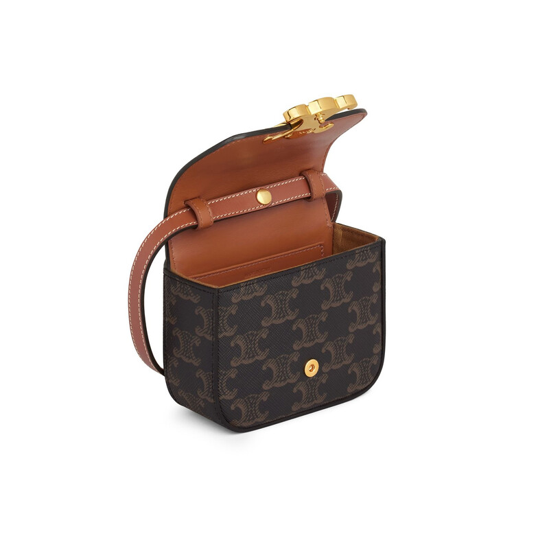CELINE Triomphe キャンバス ミニ ショルダーバッグ Celine Triomphe Canvas and Calfskin Mini Claude Bag 10I512DQB.04LU