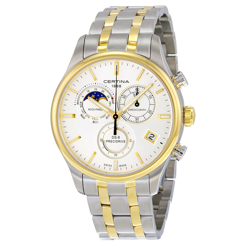 Certina DS-8 Chrono Moonphase Silver Dial Two-tone Men's Watch