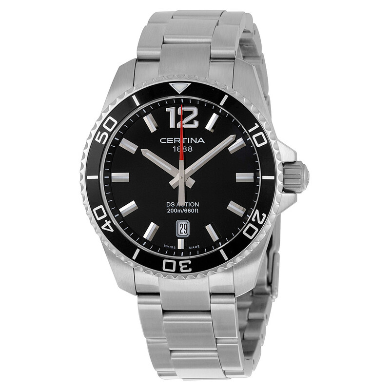 Certina DS Action Quartz Black Dial Stainless Steel Men's Watch