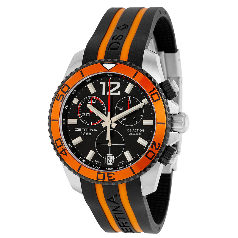 Certina DS Action Quartz Chronograph Black Dial Men's Watch