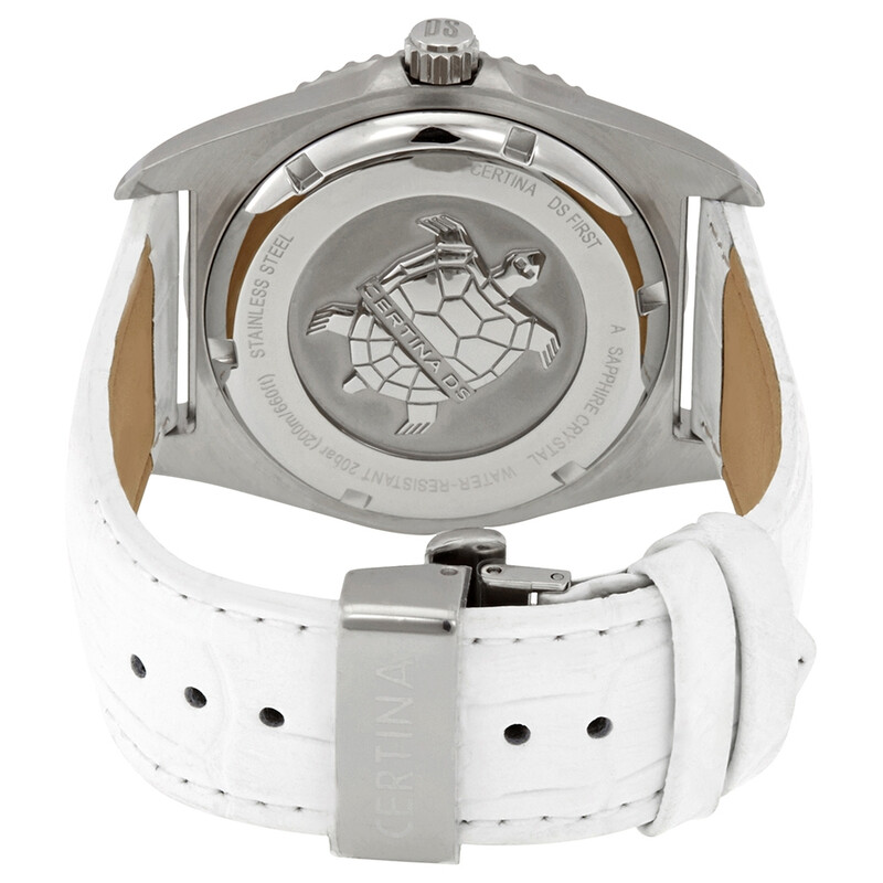 Certina DS First Ceramic Genuine White Leather Men's Quartz Watch