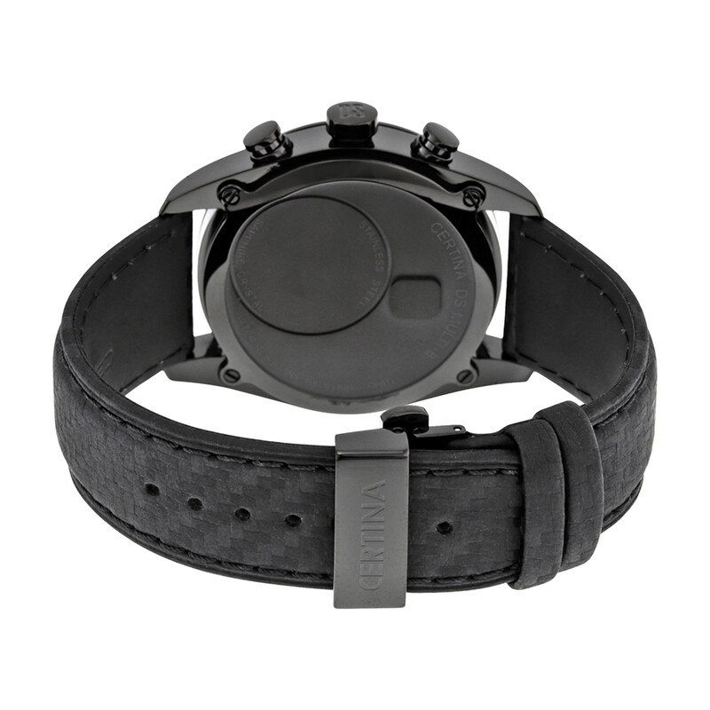 Certina DS Multi-8 Black Dial Black Leather Men's Quartz Watch