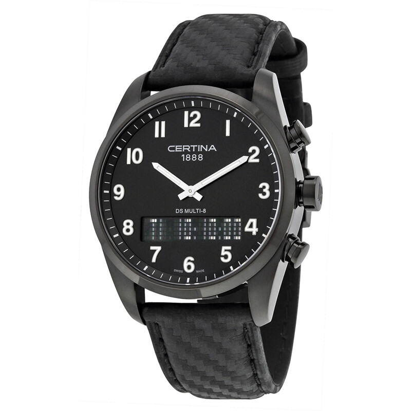 Certina DS Multi-8 Black Dial Black Leather Men's Quartz Watch
