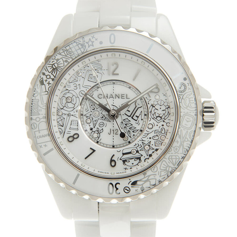 Chanel J12-20 Quartz Diamond White Dial Ladies Watch H6477  display picture 3