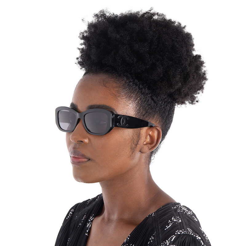 Chanel Polarized Grey Cat Eye Ladies Sunglasses CH5493 C888/T8 55