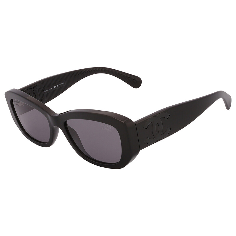 Chanel Polarized Grey Cat Eye Ladies Sunglasses CH5493 C888/T8 55