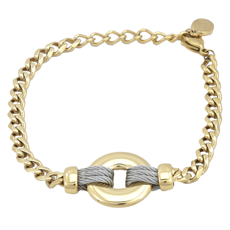 CBRN♡ Charriol Infinity Zen Yellow Gold PVD Steel Charm Bracelet 06-104