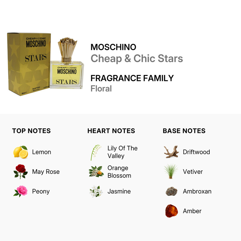 Moschino Cheap & Chic Stars by Moschino for Women - 3.4 oz EDP