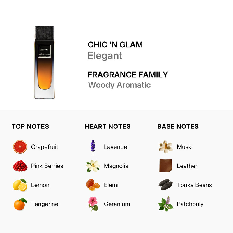 Chic 'N Glam Men's Elegant EDP 3.4 oz Fragrances 5425039220987