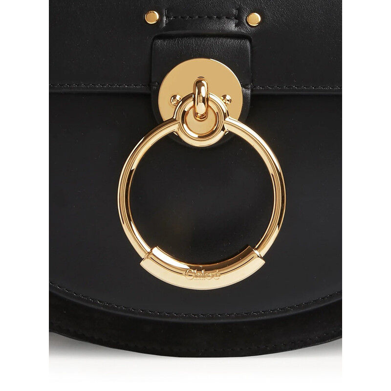 Chloé Black Leather And Suede Small Tess Bag CHC22SS153G31001 