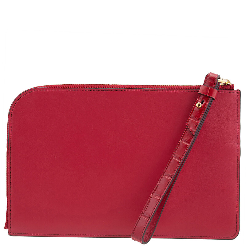 Chloé C Croc Embossed Leather Pouch CHC19UP086A87634 7613384837358