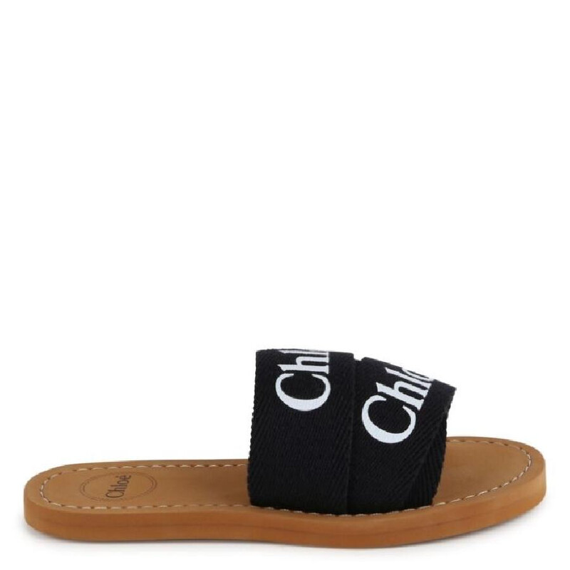 Chloé Kids Logo-Print Flat Sandals, Brand Size 30 (12.5 Kids