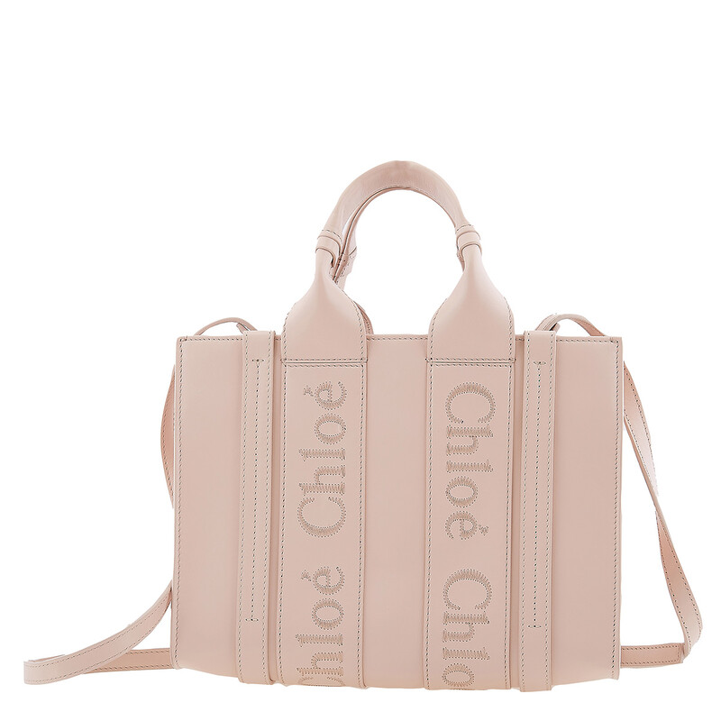 Chloé Ladies Cement Pink Small Woody Tote Bag CHC23US397I60 