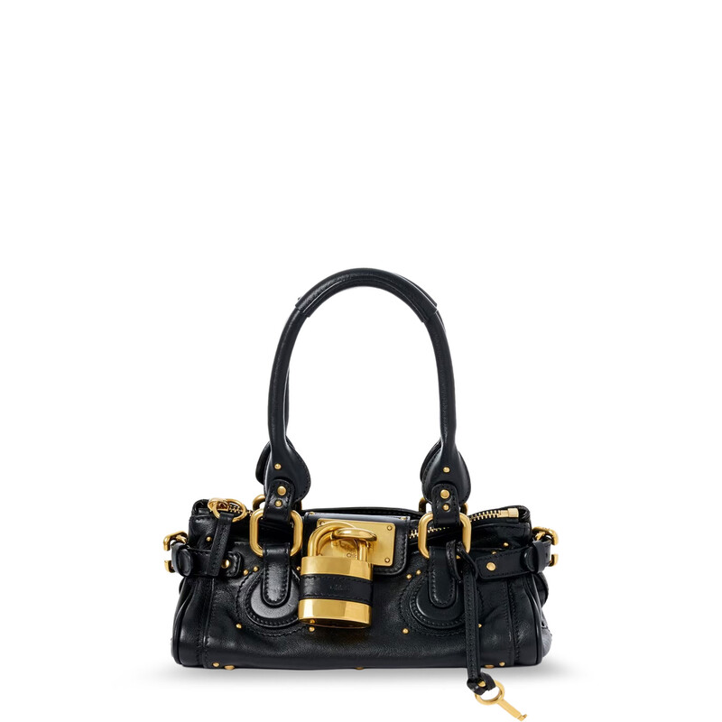 美品 chloe paddington ミニバッグ アクセサリーポーチ Small Paddington chain bag in grained leather White - Chloé
