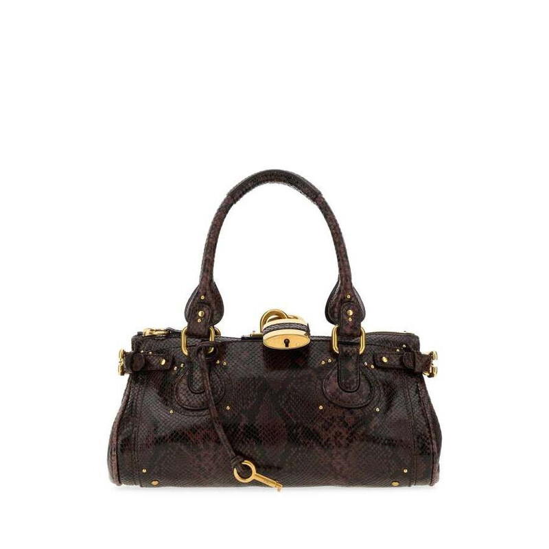 Chloé Printed Leather Paddington Shoulder Bag Kohlbrown