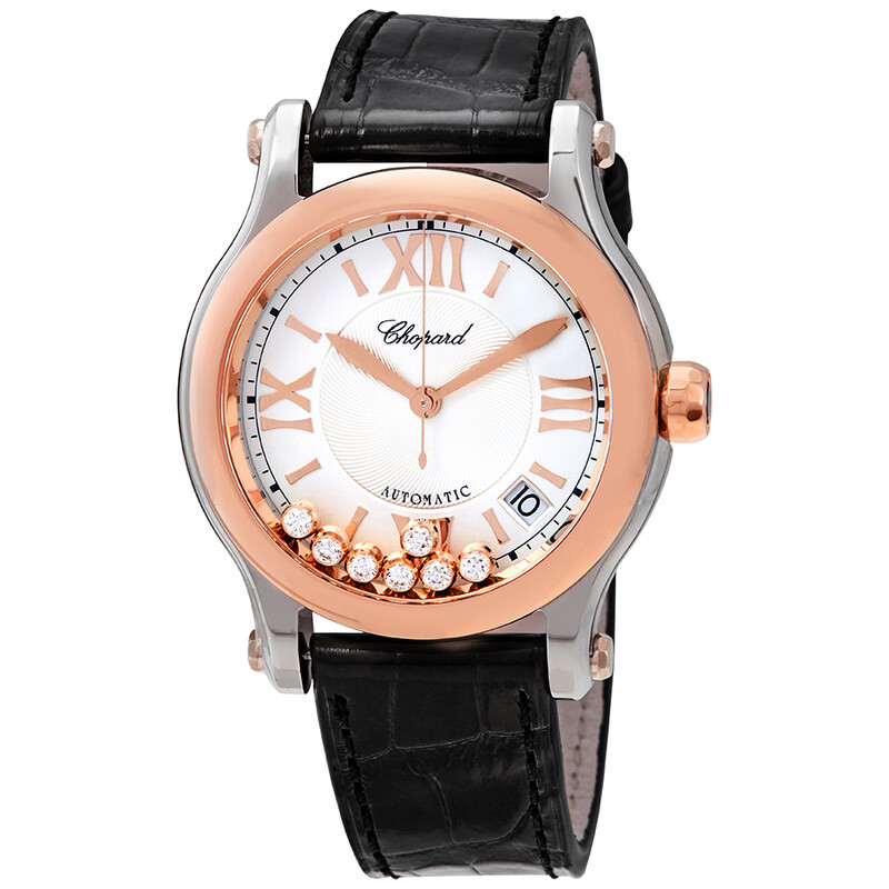 Chopard Happy Sport Automatic Ladies Diamond Watch 278559-6001BLK ...
