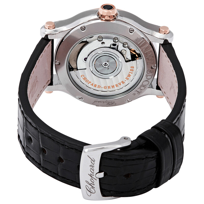 Chopard Happy Sport Automatic Ladies Diamond Watch 278559-6001BLK ...