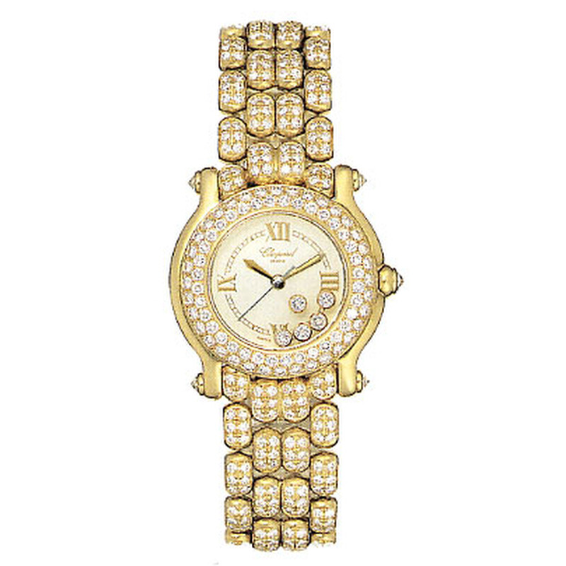 あぽ Chopard Happy Sport Diamond 18kt Yellow Gold Ladies Watch 27/6194