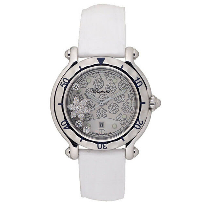 KARA ストラップ Chopard Happy Sport Diamond Snowflake Steel White Rubber Watch 27