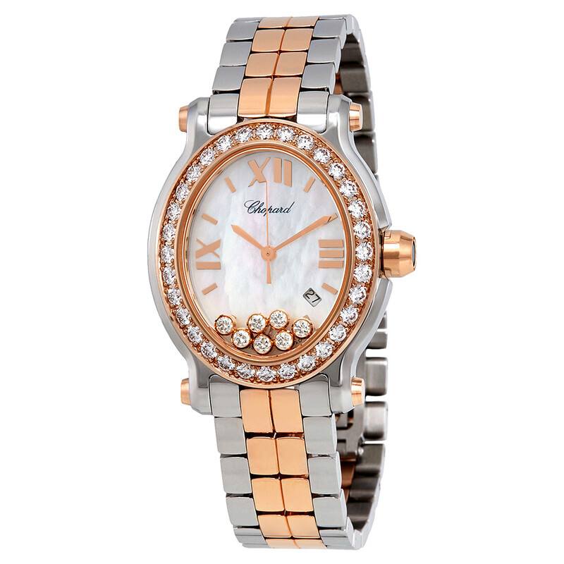 hakkacandyland　0710 Chopard Happy Sport Oval Diamond 18kt Rose Gold and Stainless