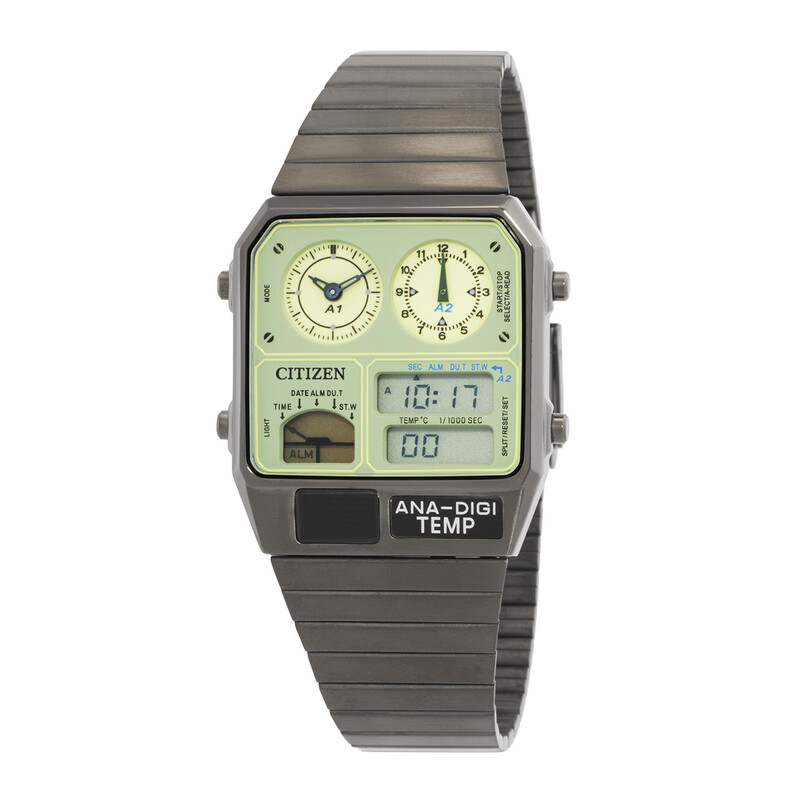 Citizen Alarm Quartz Analog-Digital Green Dial Ladies Watch JG2147