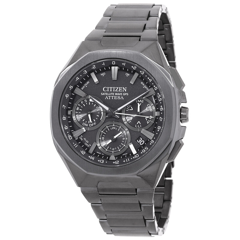 Citizen Attesa Perpetual Alarm World Time Black Dial Men's Watch