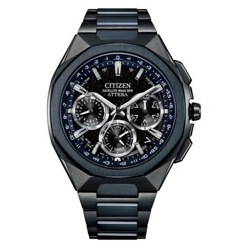 Citizen Attesa Perpetual Alarm World Time Black Dial Men's Watch