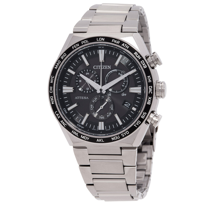 Citizen Attesa Perpetual Alarm World Time Chronograph Black Dial