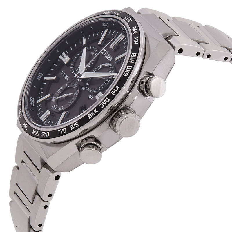 Citizen Attesa Perpetual Alarm World Time Chronograph Black Dial