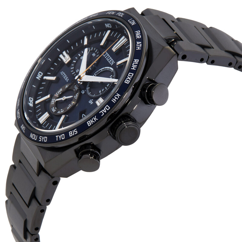 Citizen Attesa Perpetual Alarm World Time Chronograph Blue Dial