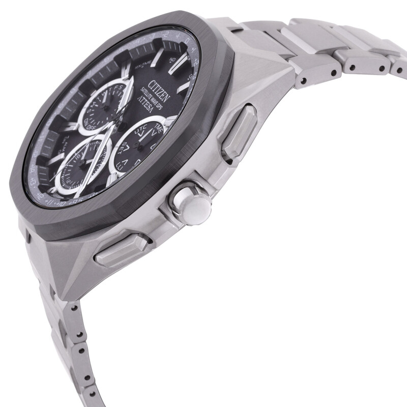 時計 CITIZEN Attesa World Timer Citizen Attesa Perpetual Alarm World Time Grey Dial Men's Watch
