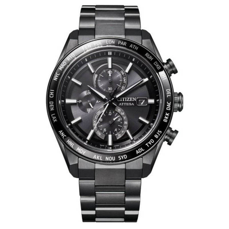 Citizen Attesa Perpetual Chronograph Black Dial Men