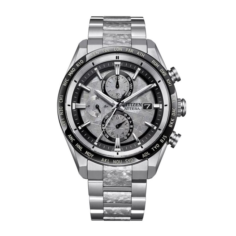 【美品】CITIZEN ATTESA アテッサ Eco-Drive シルバー Citizen Attesa Perpetual Silver Dial Men's Watch AT8284-61A