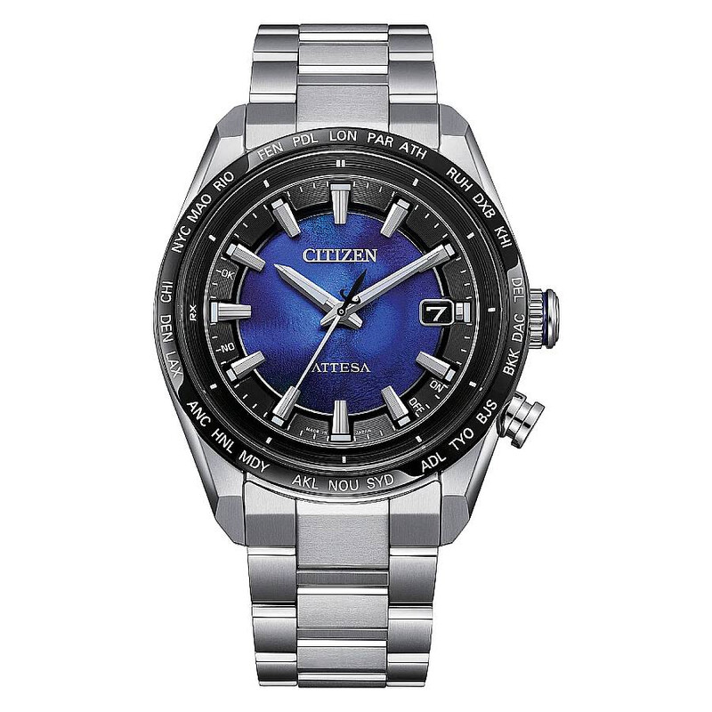 Citizen Attesa Perpetual World Time Blue Dial Men's Watch CB0288
