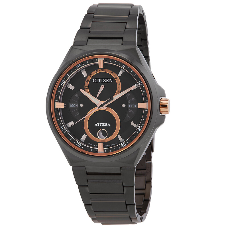 Citizen Attesa Quartz Moon Phase Black Dial Men's Watch BU0065-64E