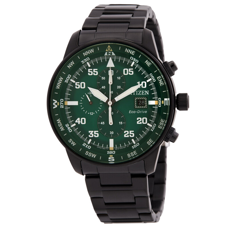 Citizen Aviator Eco-Drive Chronograph Green Dial Men's Watch