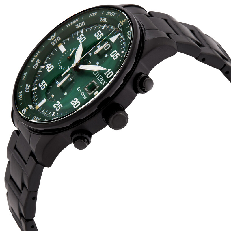 Citizen Aviator Eco-Drive Chronograph Green Dial Men's Watch