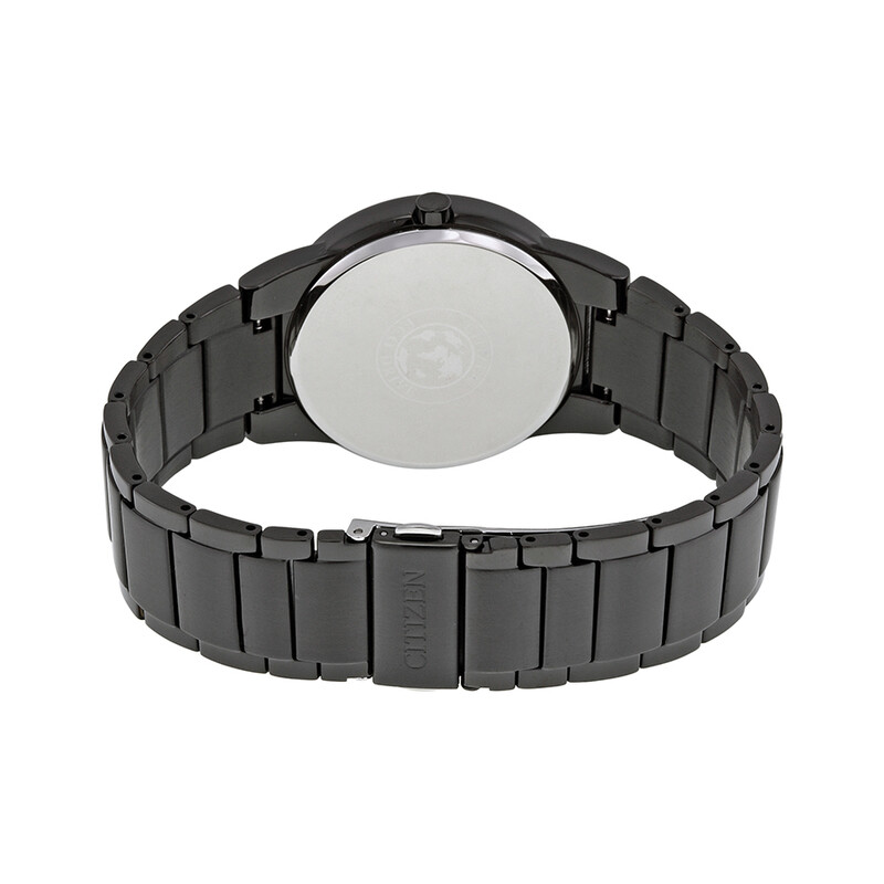 Citizen Axiom Eco Drive Black Dial Black Ion-plated Men's Watch
