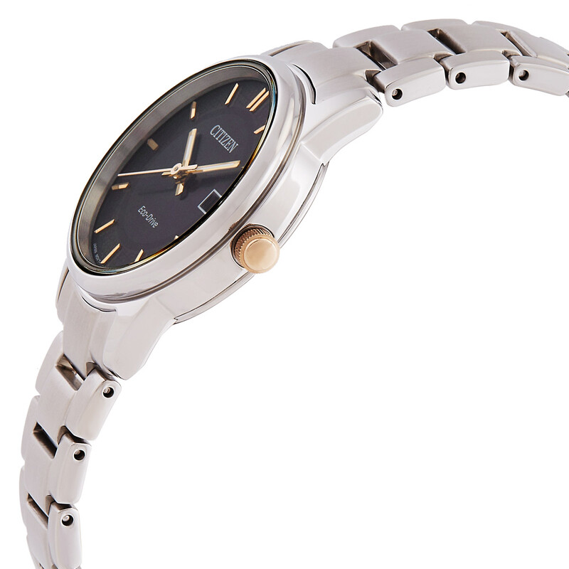 Citizen Black Dial Stainless Steel Band Ladies Watch EW2317-76E
